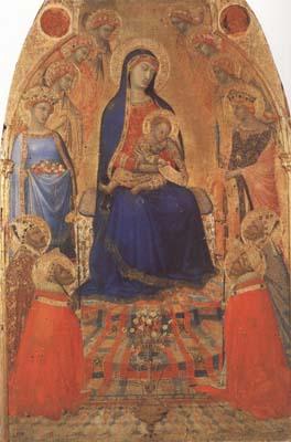 Ambrogio Lorenzetti Madonna and Child Enthroned,with Angels and Saints (mk08)